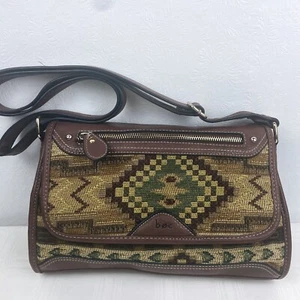 B.O.C. Braun Vegan Leder Azteken Southwestern Gobelin Handtasche - Bild 1 von 8