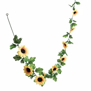Faux Sunflower Greenery Garland, Home Decor, 1 Piece - Picture 1 of 3