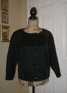 TALBOTS Black Stretch Knit Bolero Blazer Jacket ~ SZ 8 ~ MINT! - Picture 1 of 10