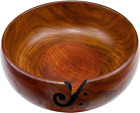 Wooden Yarn Bowl With Holes Holder 7.87''×3''Rosewood Handmade Craft Knitting Bo