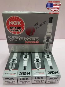 NGK V-Power Racing R5671A-8 Turbo Nitrous Spark Plugs Japan Set 4-pcs #4554  - Picture 1 of 5
