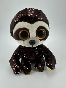 Juguete de peluche Ty Dangler flippables perezoso lentejuelas abatible 10" 2019 marrón - Imagen 1 de 8
