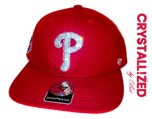 Bling MLB Snapback AUSTRIAN CRYSTAL Hat Cap Baseball Any Team Bedazzled Phillies - Picture 1 of 10
