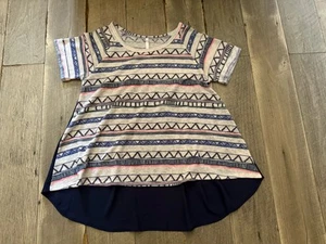 Boutique Pink Blush print tunic with blue sheer back size S - Picture 1 of 5