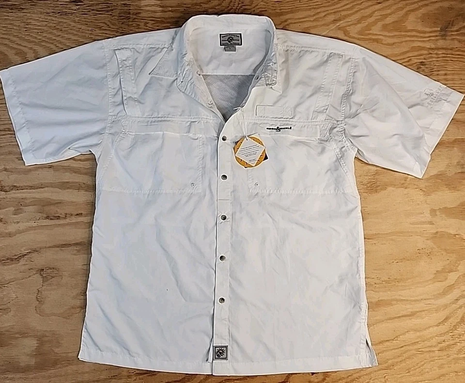 Camisa de pesca Royal Cup Coffee Hook & Tackle blanca ventilada ligera para hombre grande Foto 1 de 4