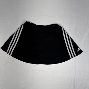 Adidas Skort Skirt Girls L (14) Black 3 Striped Athletic Stretch Golf Tennis - Picture 1 of 11