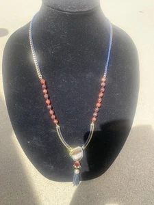 Chloe + Isabel Gemstone Crystal Glass Long Tassel Beaded Necklace 30" - Picture 1 of 11