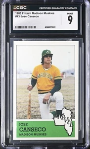 1983 Fritsch Madison Muskies #13 Jose Canseco CGC 9 - Picture 1 of 2