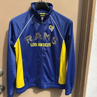 Ropa del equipo NFL L.A Rams azul-amarillo para mujer bling cremallera talla M Foto 1 de 4