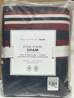 Pottery Barn Teen Dorm Eton Stripe Boy's Sham  Red,Navy, White  Standard - Image 1 of 4