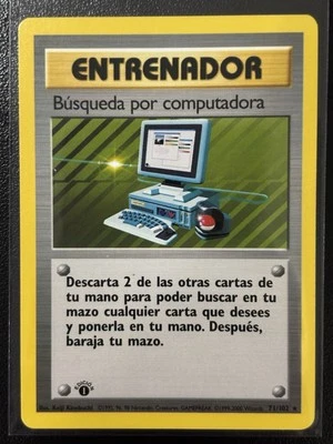 SPANISH Computer Search 71/102 Base Set Pokemon TCG 1st Edition MP - Image 1 of 2