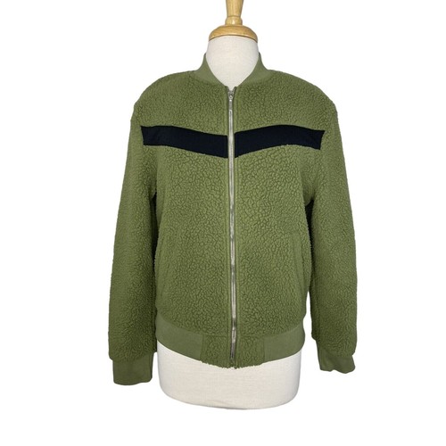 VETEMENTS Giacca pile ZYIA ACTIVE Flying V verde nero taglia small donna orsacchiotto fuzzy
