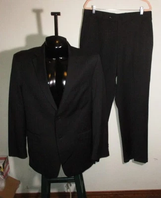 JONES NEW YORK Dark Gray 100% Wool 2 Pc Suit Men's Size 44 Long, 35X32 - Image 1 of 4