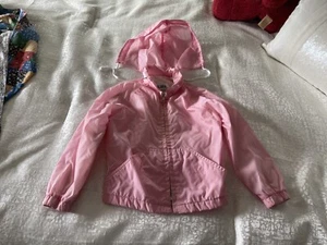Vintage 1970'S Kids 'POLARA' GIRLS WINDBREAKER W/POCKETED HOOD Pink JACKET-SZ 5 - Picture 1 of 10