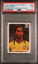 RONALDINHO 2010 Panini World Cup Stickers Blue Back #500 * PSA 7 * gb