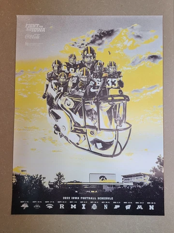 2022-2023 IOWA HAWKEYES Football Poster Official Schedule *FAST SHIP* Cover