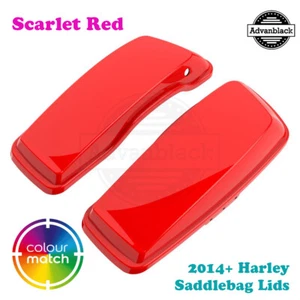 Scarlet Red standard Stretch Saddlebag Lid fit Harley Touring Road 14+ - Picture 1 of 6