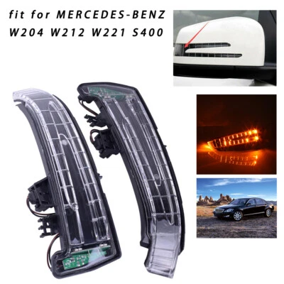 Fit For Mercedes Benz W204 W212 W221 S400 Pair Mirror Turn Signal Light LED New Foto 1 de 4