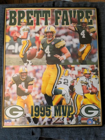 1996 Starline Brett Favre 1995 MVP Poster Green Bay Packers. Framed. Nfl Cover