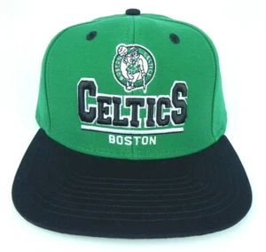 BOSTON CELTICS NBA VINTAGE FLAT BILL SNAPBACK 2-TONE ADIDAS RETRO CAP HAT NEW 3D - Picture 1 of 5