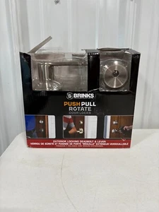 Brinks 23090-119 Push Pull Rotate Harper Satin Nickel Entry Lever and Deadbolt - Picture 1 of 2