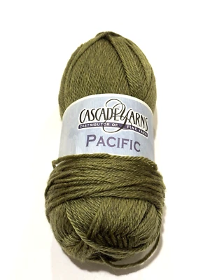 Пряжа Cascade Yarns Pacific 63 зеленая DL 031656 суперстирка шерсть мериноса акрил 3 унции - Изображение 1 из 4