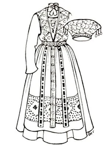 Norwegen Periode Kleid Outfit französisch deutsch viktorianisches MUSTER für 18"" bis 19"" Puppe - Bild 1 von 2