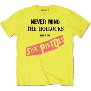 Sex Pistols T Shirt Never Mind The Bollocks Official Album Cover Punk Yellow New