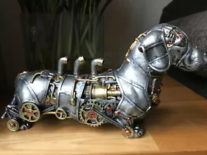 More details for industrial steampunk dachshund dog ornament - sausage dog 