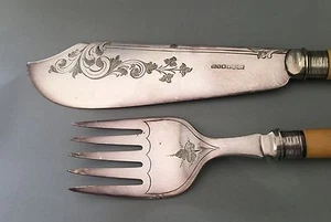 Antico servizio di pesce set pezzi design fantastico firmato - Foto 1 di 6