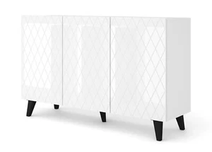 Cómoda DIUNA 145 cm 3D en patas blanco brillante o negro - Imagen 1 de 10