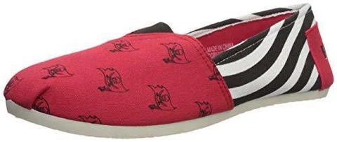 NFL Tampa Bay Buccaneers Women's Canvas Stripe Shoes, Small (5-6), Red Cover
