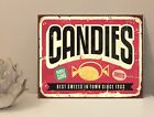 1x Candies Sweets Rustic Retro Metal Plaque Sign Gift House Novelty (mt62)