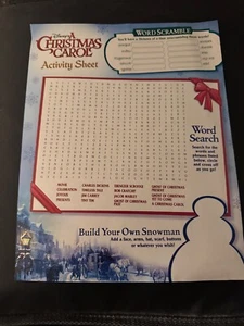 2009 Disney A Christmas Carol Train Tour Activity Sheet Word Search & More - Picture 1 of 2