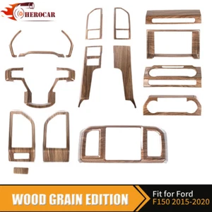 16x Holzmaserung Innen Vorne Center Konsole Volle Trim Kit für Ford F150 2015-20 - Picture 1 of 8