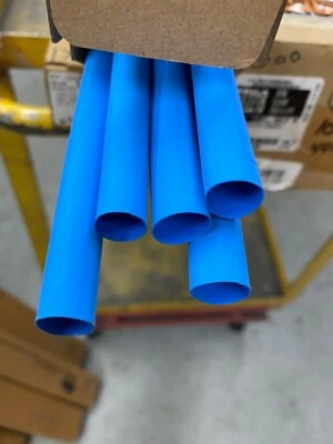 LOTE DE 5 TUBOS TERMORRETRÁCTILES 2:1 1/2" AZUL X 4 PIES CADA UNO - CABLE ALFA AJUSTE 221 Foto 1 de 3