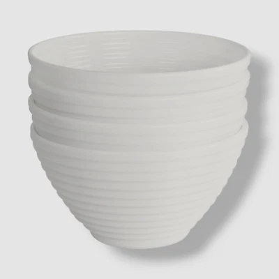 Gibson Ultra Blanco Patio Juego de 4 Piezas Vidrio Ópalo Templado Postre Cuenco Foto 1 de 4