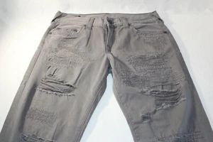 True Religion Geno grau entspannt schmal distressed 199,00 $ Denim Jeans 31 x 32 neu - Bild 1 von 9
