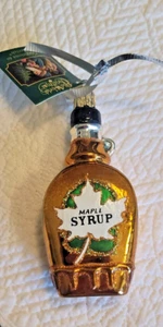 Old World Maple Syrup Christmas Glass Ornament New with Tags - Picture 1 of 4