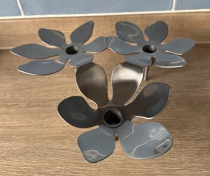 Ikea Candlestick Holders Monika Mulder Lotus Flower Stainless Steel 1537 - Picture 1 of 12