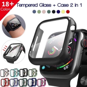 For Apple iwatch 6/5/4/3/2/SE 2in1 Tempered glass screen protector case 40/44mm - Picture 1 of 14