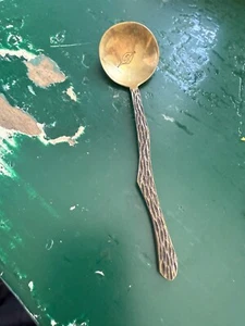 Simply Tasteful Twig Dip Collector Spoon Solid Brass 6" Y - Picture 1 of 3