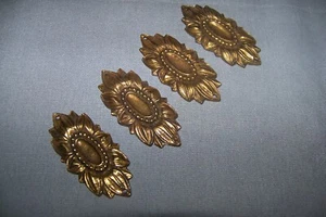 Four, SMALL, Vintage, Solid Brass, Decorative Ormolu - See Tone Description - Picture 1 of 7