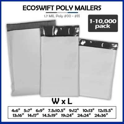Poly Mailers 2.35MIL Shipping Envelope Mailing Bags Plastic Seal Choose Size - Image 1 of 4