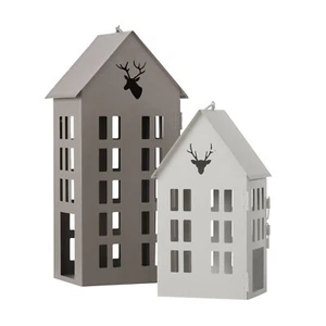 Laterne Vilbert 2teiliges Set, Farbe grau, Höhe 25 - 36 cm - Bild 1 von 13