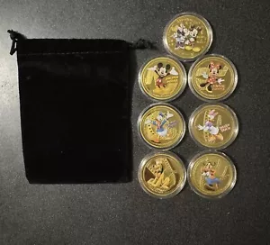 💛AWESOME SET OF 7 MICKEY MINNIE💛 DONALD DAISY PLUTO GOOFY MEDALLIONS GP 💛 - Picture 1 of 4