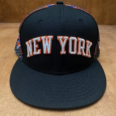 New York Knicks New Era 59Fifty Fitted Hat Cap Size 7 5/8 Black Orange NBA 75 - Image 1 of 4