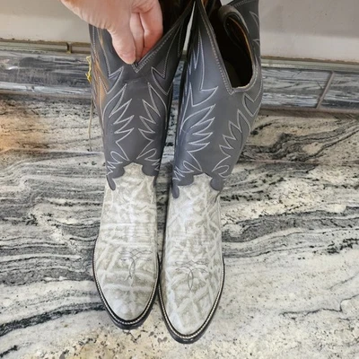 Botas Justin Diamond J Gris Elefante Estampado en Relieve Nuevas con Etiquetas 8.5D Foto 1 de 4