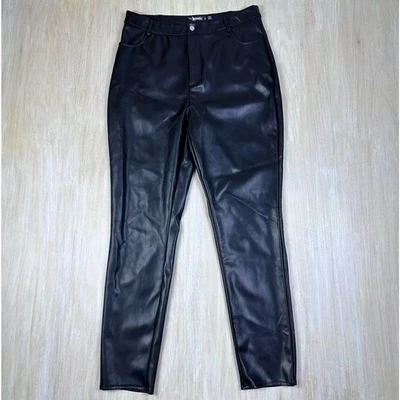 Nuevo con etiquetas Pantalones Missguided Negro Imitación Cuero Pierna Delgada Tiro Alto Grunge 12 Foto 1 de 4