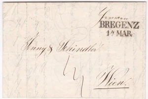 Bregenz 14.Mar.,kompletter Faltbrief,nach Wien,  (111) - Picture 1 of 3